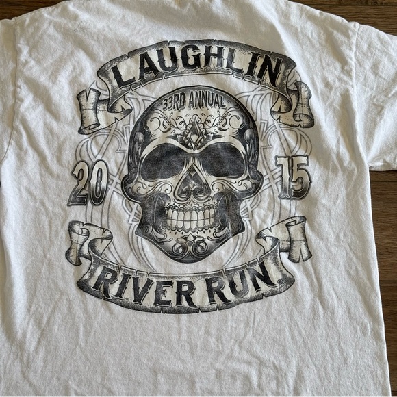 2015 Laughlin River Run Skull Biker Shirt - Picture 4 of 8